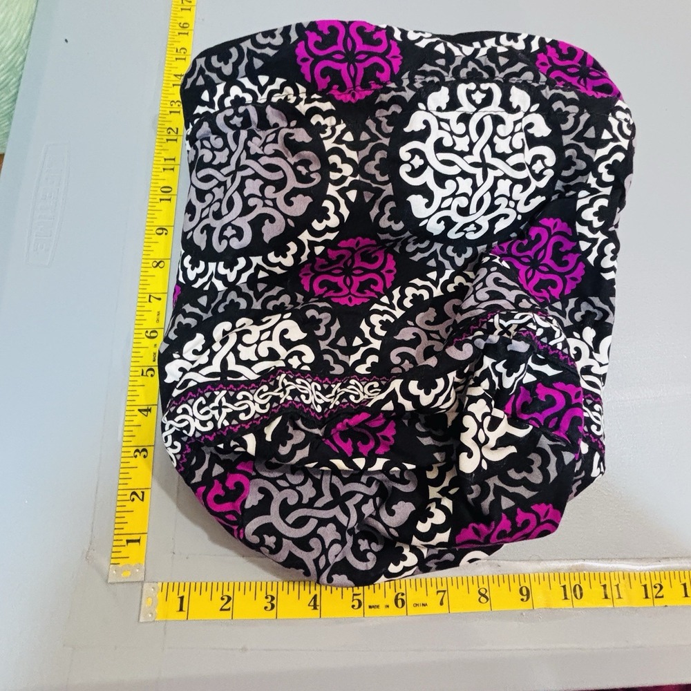 Vera Bradley Glenna Pink White Black Large Waterproof Wet Drawstring Bag Cinched